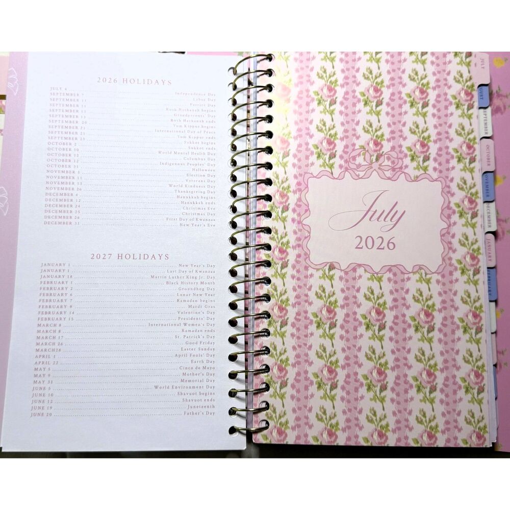 NWT LoveShackFancy x Yoobi 4 Pc Floral Planner Stationery Desk Set + Ruler - Picture 10 of 12